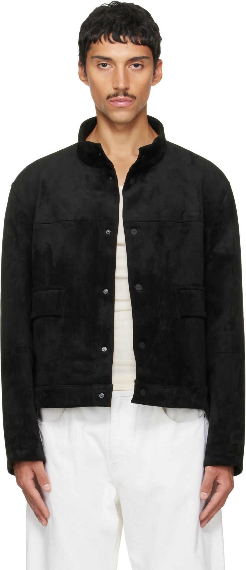 Hugo Black Regular-Fit Faux-Suede Jacket