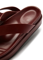 Ancient Greek Sandals Charys 40 Leather Flatform Thong Sandals Dark Red
