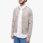 Maison Kitsuné Men's Chillax Fox Patch Adjusted R-Neck Cardigan in Beige Melange