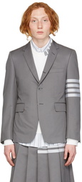 Thom Browne Grey Cotton 4-Bar Blazer