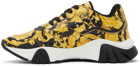 Versace Black & Yellow Barocco Squalo Sneakers
