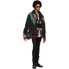 Gucci Black and Multicolor Jacquard Symbols Cardigan