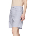 rag and bone White and Blue Franklin Shorts