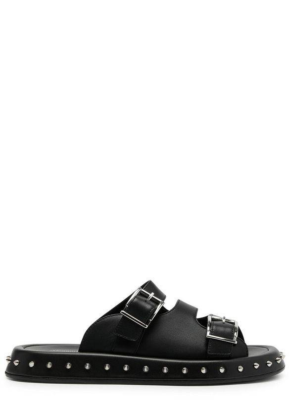 Photo: Alexander Mcqueen Studded Leather Sandals Black And Silver