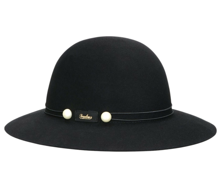 Photo: Borsalino Emi Alessandria Brushed Felt With Pearls Elastic Hatband Rollable
