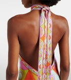 Pucci Orchidee silk twill midi dress