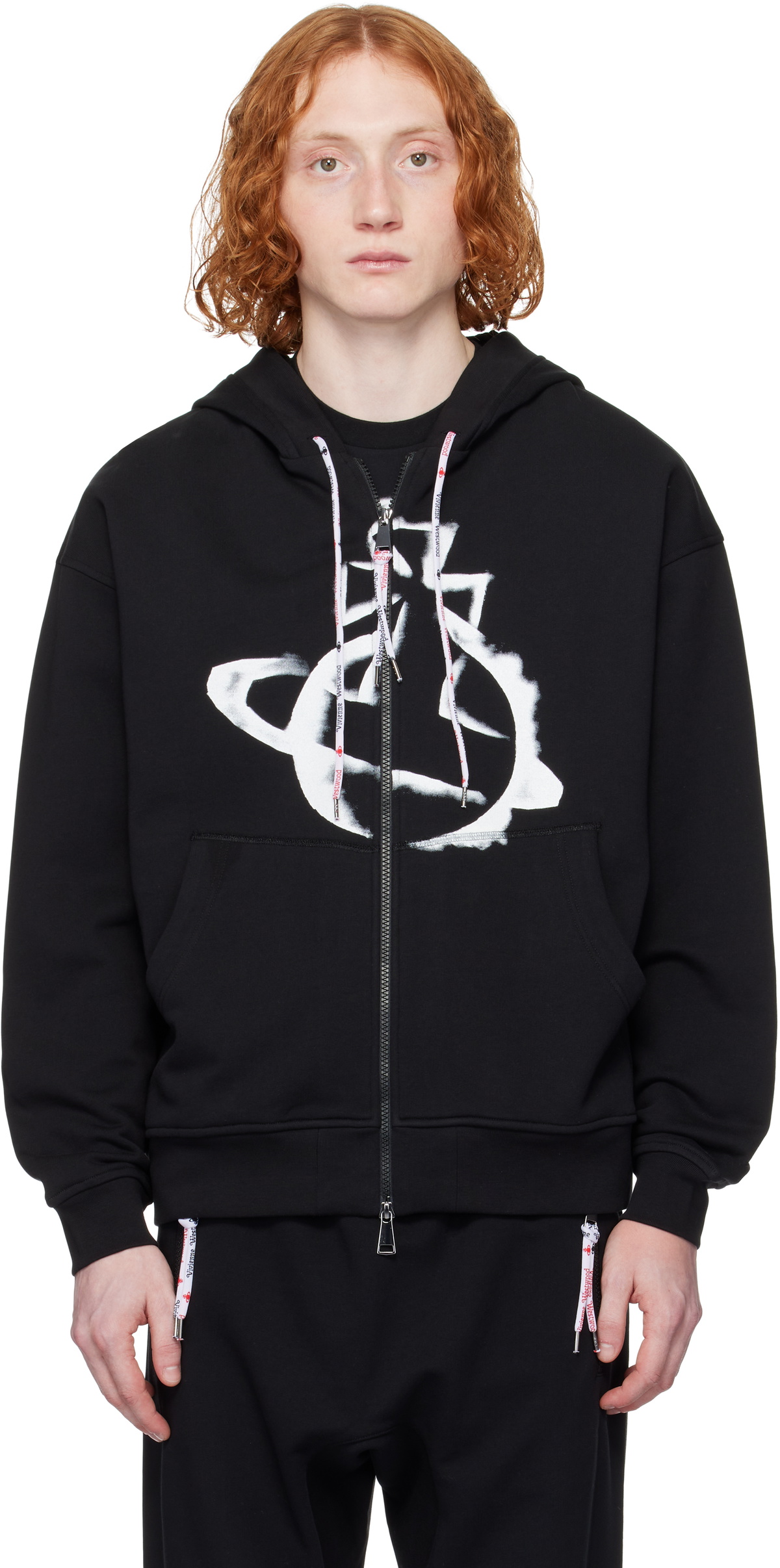 Vivienne Westwood Black Sunken Orb Zip Hoodie Vivienne Westwood