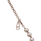 Valentino Men's V Logo Pearl Necklace in Deep Chocolate