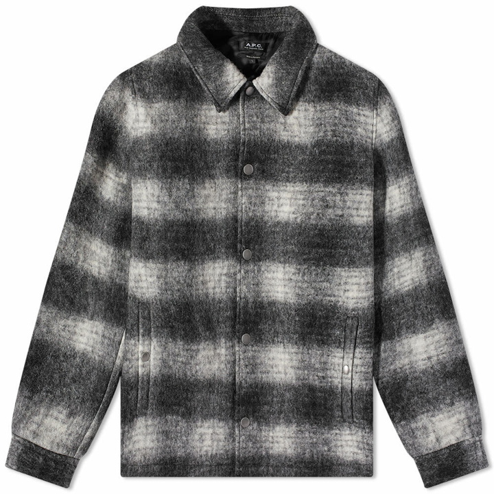 Photo: A.P.C. Men's A.P.C New Alan Check Wool Jacket in Black