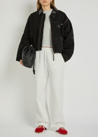 Skims Logo Straight-leg Cotton-blend Sweatpants Off White
