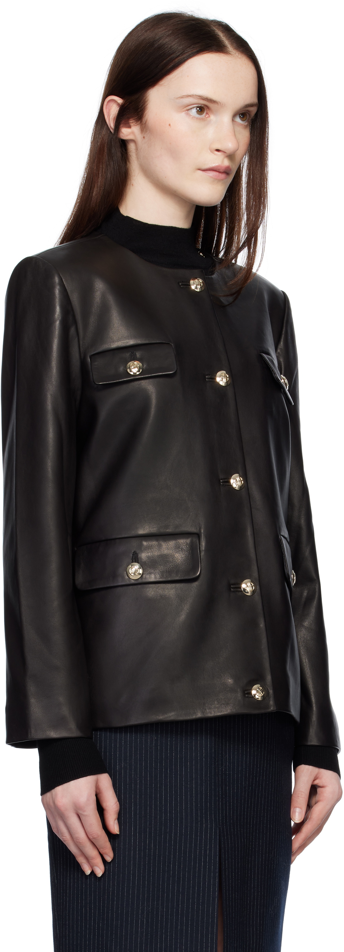 ANINE BING Black Lydia Leather Jacket