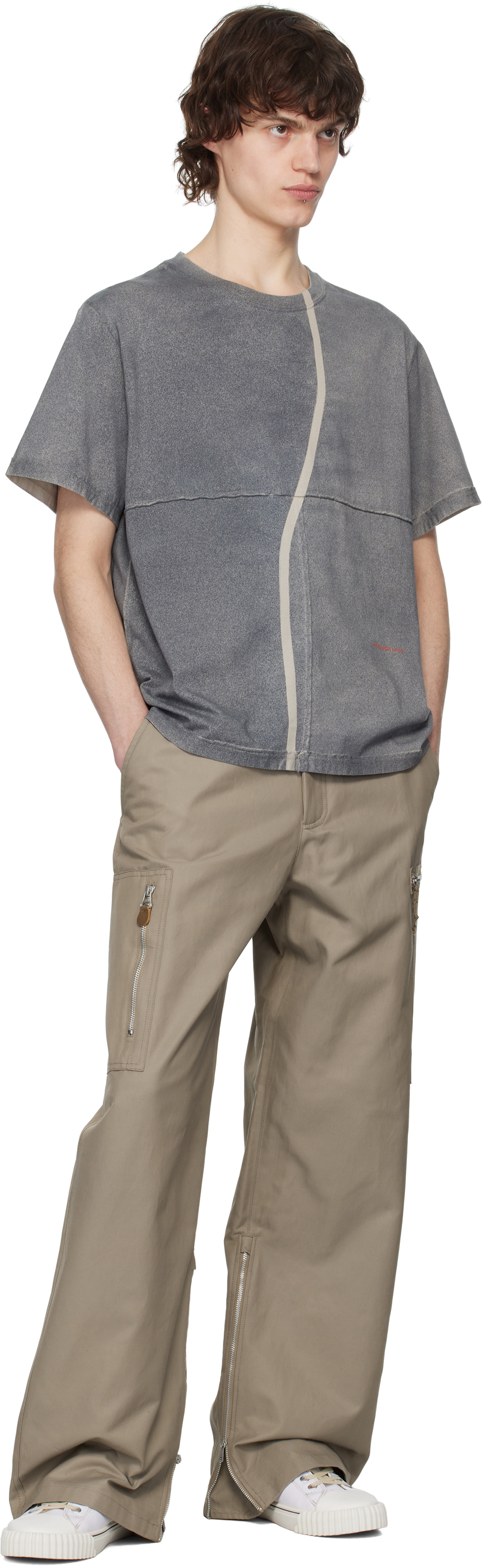 Eckhaus Latta Gray Lapped T-shirt