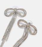 Self-Portrait Bow crystal-embellished earrings