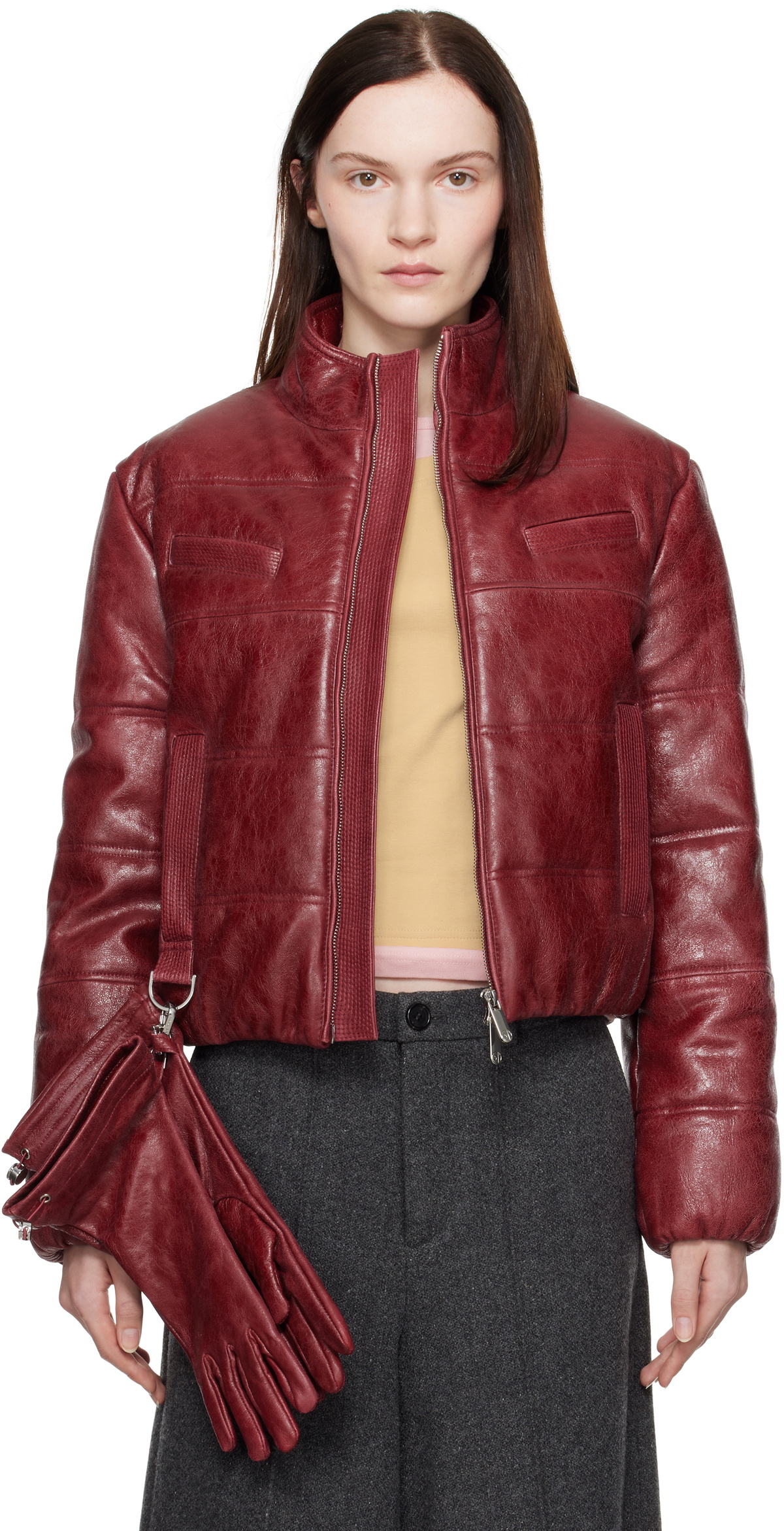 Saks Potts Brown Baba Leather Jacket Saks Potts