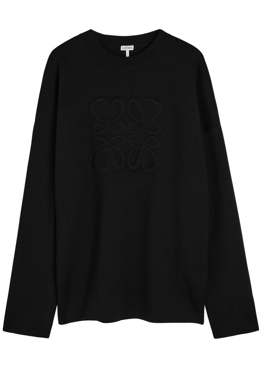 ロエベ　LOEWE Embroidered Sweatshirt LOEWE Anagram Embroidered Sweatshirt Black Men's - US