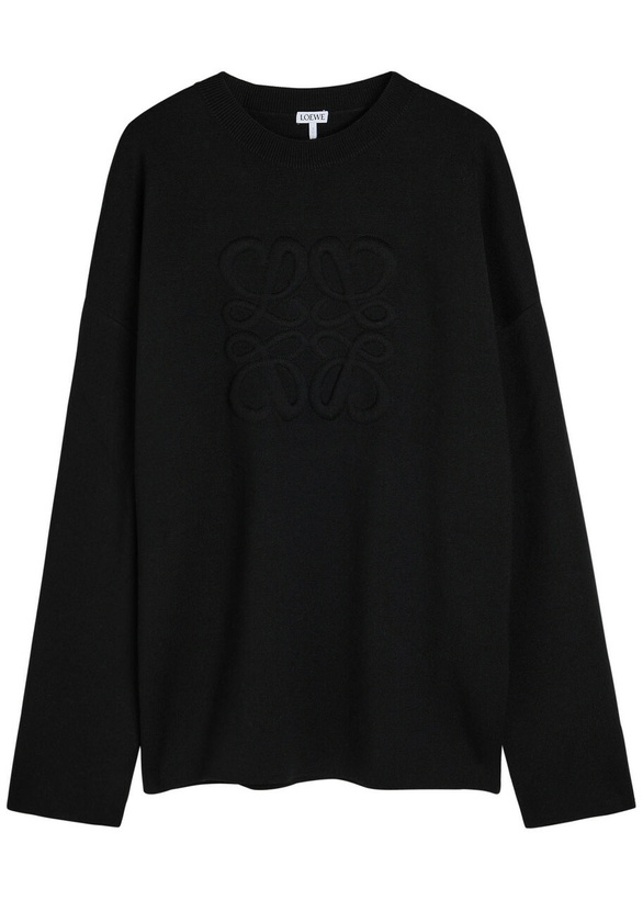 Photo: Loewe Anagram Wool-blend Sweatshirt Black