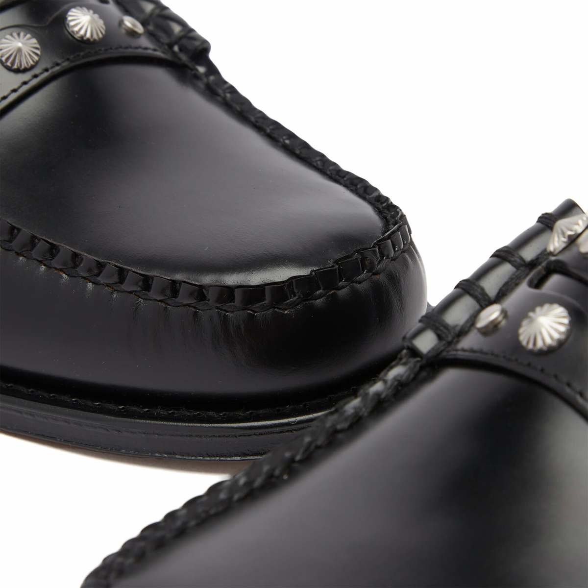 Bass Weejuns Men's Larson Western Stud Loafer in Black Leather