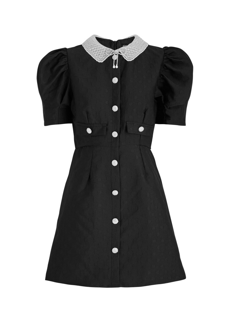 Sister Jane Tamara Bow-embellished Twill Mini Dress White