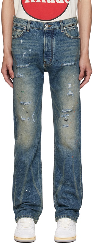 Photo: Rhude Indigo Distressed Jeans