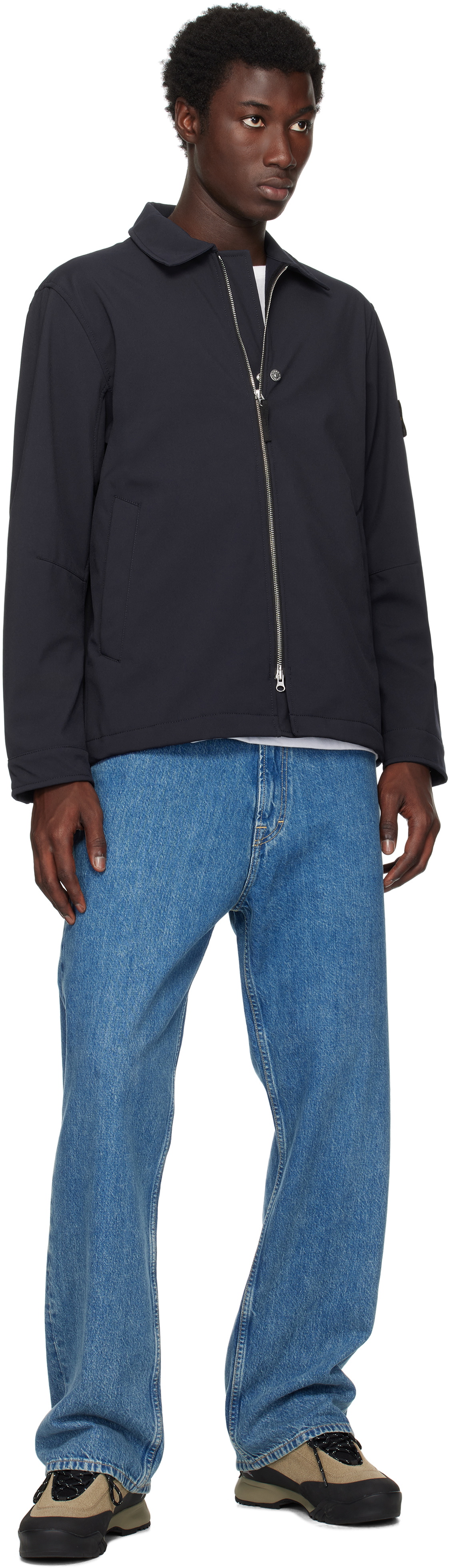 Stone Island Navy Q100003 Soft Shell Jacket