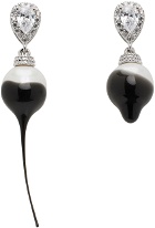Ottolinger Silver & Black Pearl Drop Earrrings