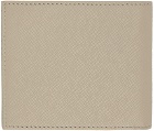BOSS Taupe Embossed Leather Logo Lettering Wallet