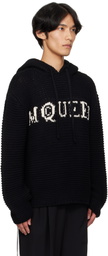 McQueen Black Cropped Hoodie