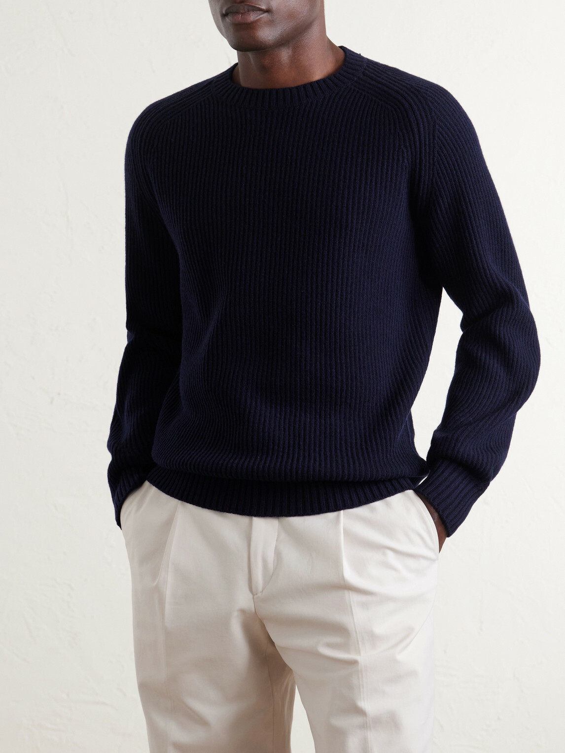 Altea - Ribbed Virgin Wool Sweater - Blue