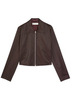Our Legacy Statue Satin-twill Jacket Dark Brown