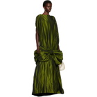 Simone Rocha Khaki Bow Hem Cascade Egg Maxi Dress