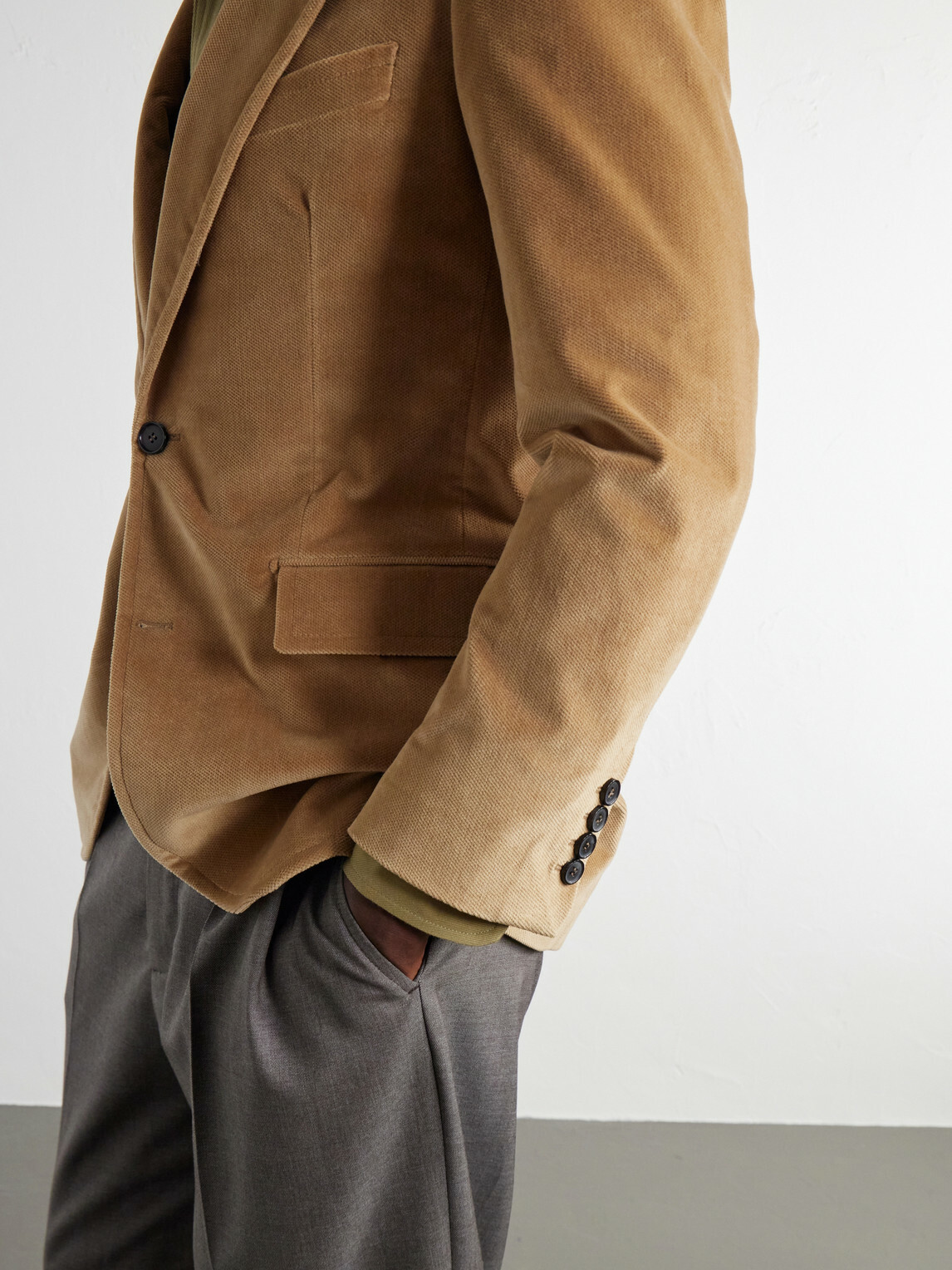 Husbands - Cotton-Velvet Blazer - Yellow