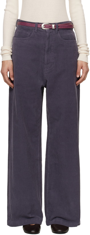 Photo: TONYWACK Purple Washed Corduroy Wide-Leg Trousers