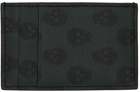 Alexander McQueen Green Biker Skull Card Holder