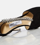 Jimmy Choo Bee 85 embellished suede pumps