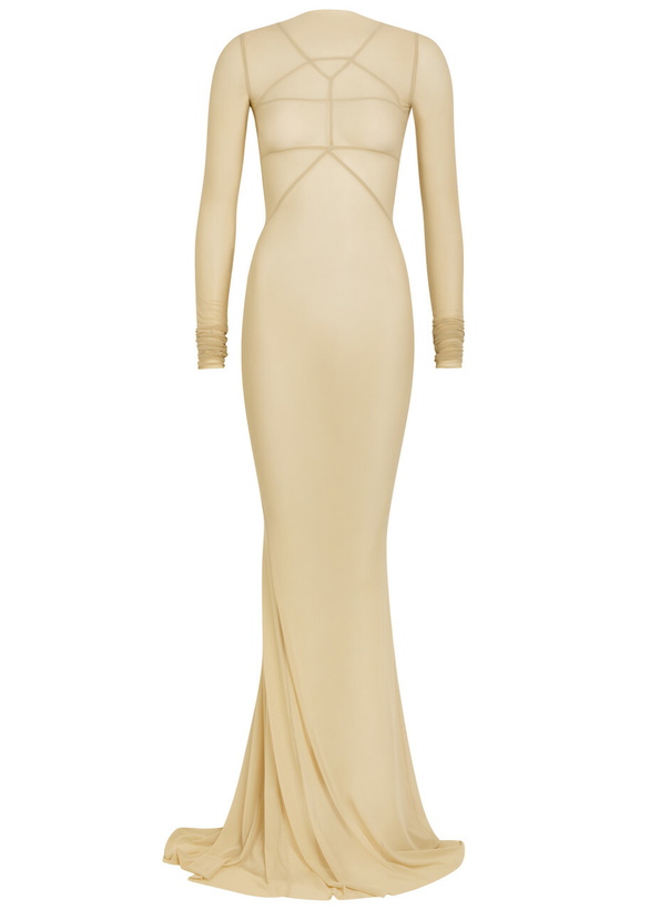 Photo: Rick Owens Temple Panelled Stretch-tulle Gown Sand