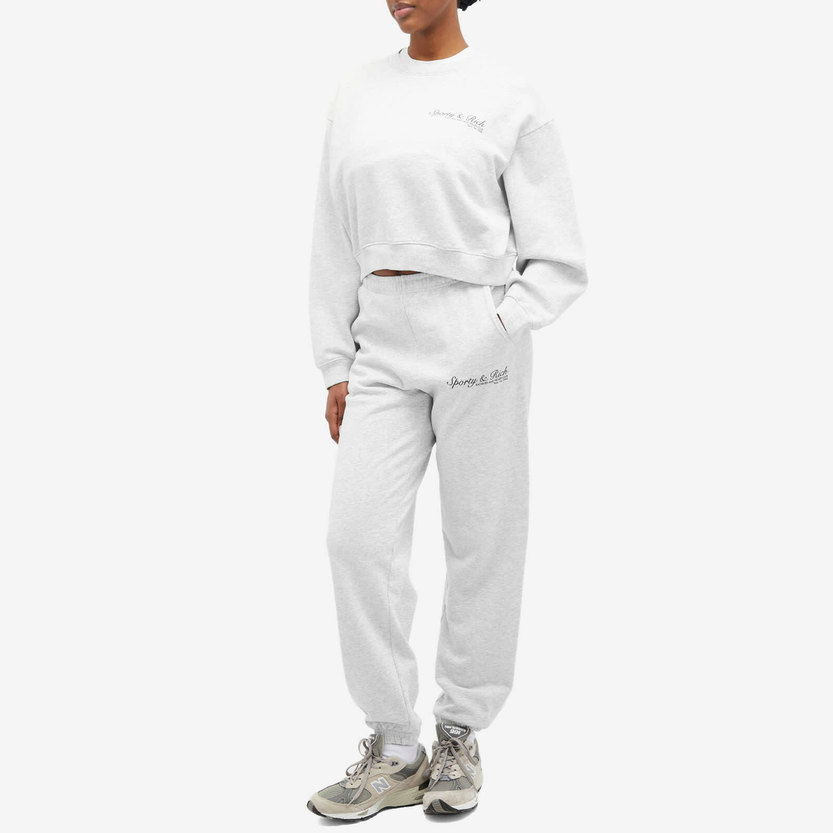 Sporty & Rich Women's French Sweat Pants in Heather Gray