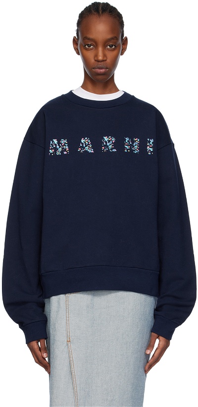 Photo: Marni Navy Printed Sweatshirt