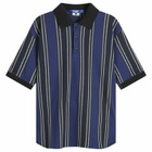 Junya Watanabe MAN Men's Raschel Polo in Navy/Blue/White