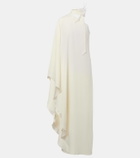 Taller Marmo Bolkan Garden feather-trimmed maxi dress