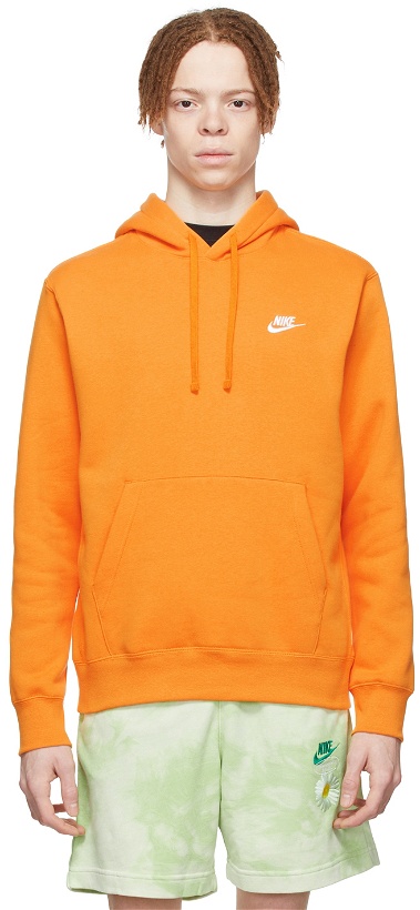 Photo: Nike Orange Sportswear Club Hoodie
