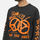 Nancy Men's Long Sleeve World Peace T-Shirt in Black