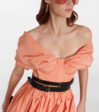 Alexander McQueen Off-shoulder faille gown