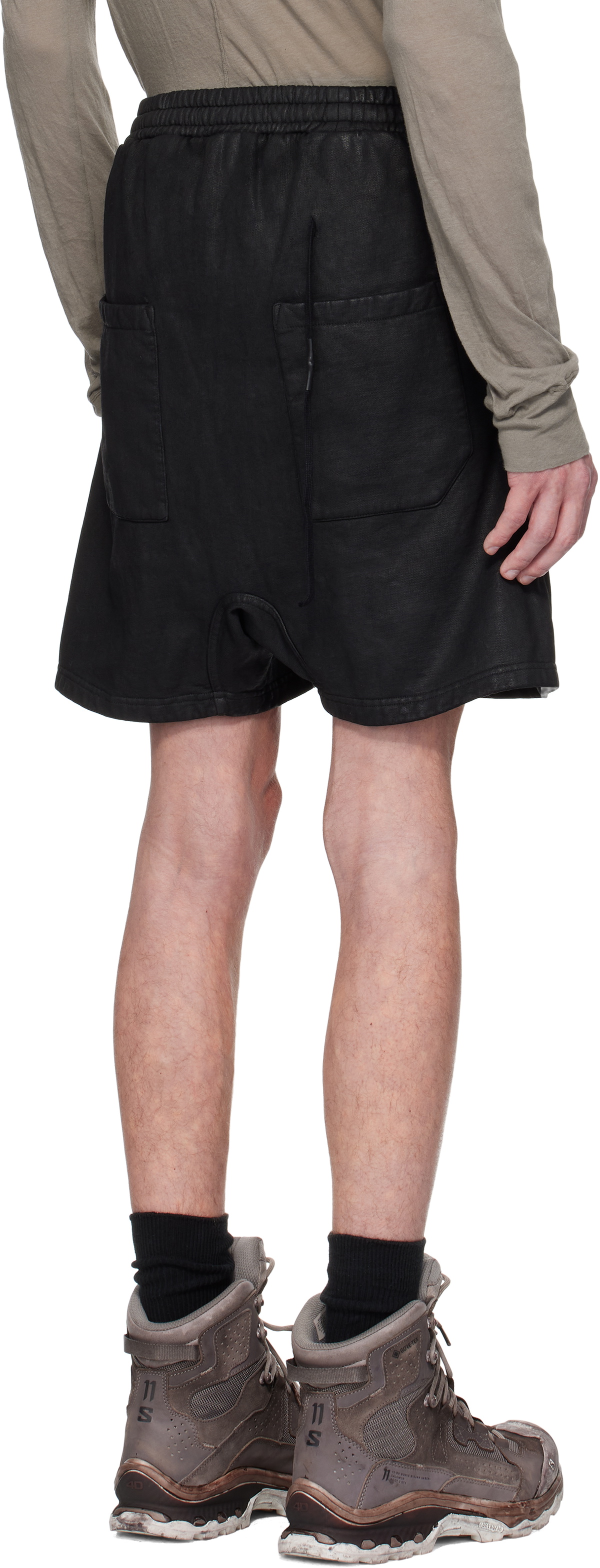 11 by Boris Bidjan Saberi Black Coated Object Shorts