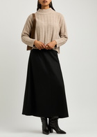 Eileen Fisher Wool Midi Skirt Black