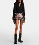 Susan Fang Air-Whirl floral-appliqué miniskirt
