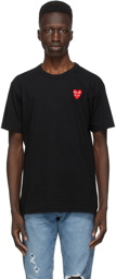 COMME des GARÇONS PLAY Black Layered Double Heart T-Shirt