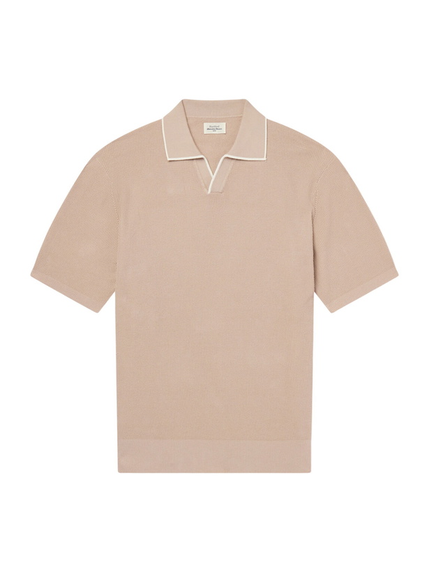 Photo: Hartford - Open-Collar Cotton-Piqué Polo Shirt - Neutrals