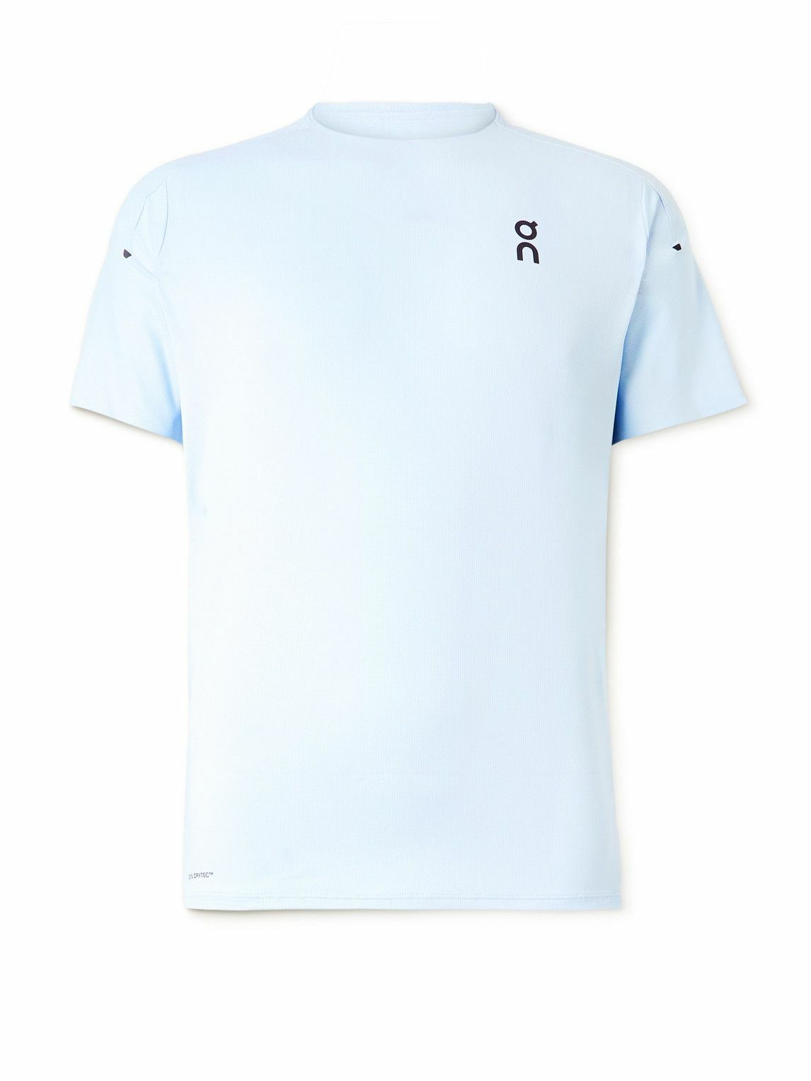 on pace t CleanCloud® ON - Pace-T Printed CleanCloud® Mesh T-Shirt - White On