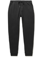 TOM FORD - Tapered Garment-Dyed Cotton-Jersey Sweatpants - Black