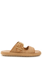 Tods Sandalo Leather-trim Raffia Sandals Brown